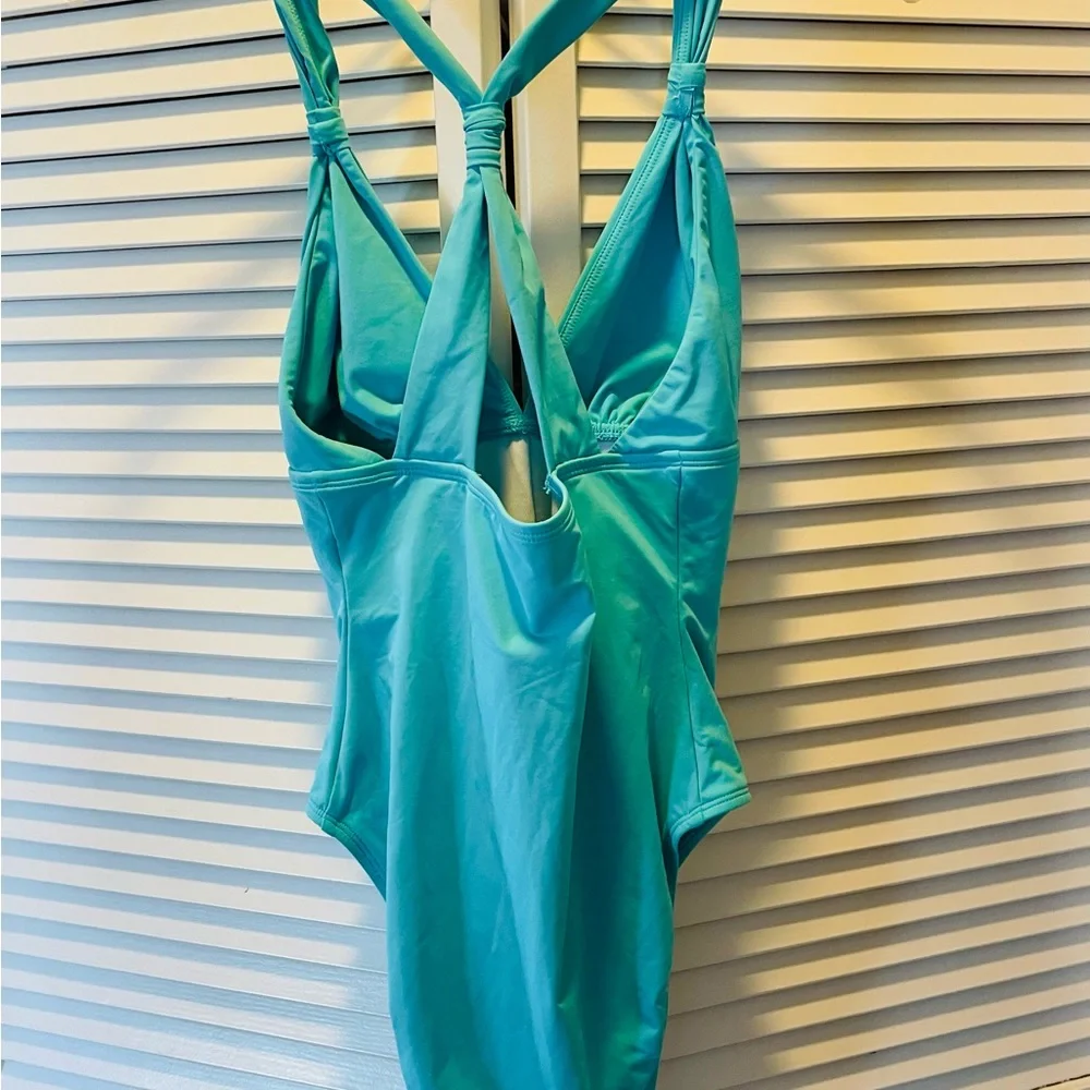 Aqua Blue Goddess One Piece Swimsuit - Picture 2 of 2